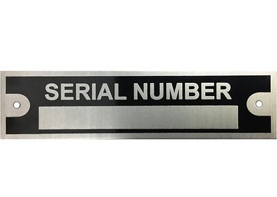 Blank Serial Number Data Plate ID Tag Equipment Trailer Tool New Free Shipping