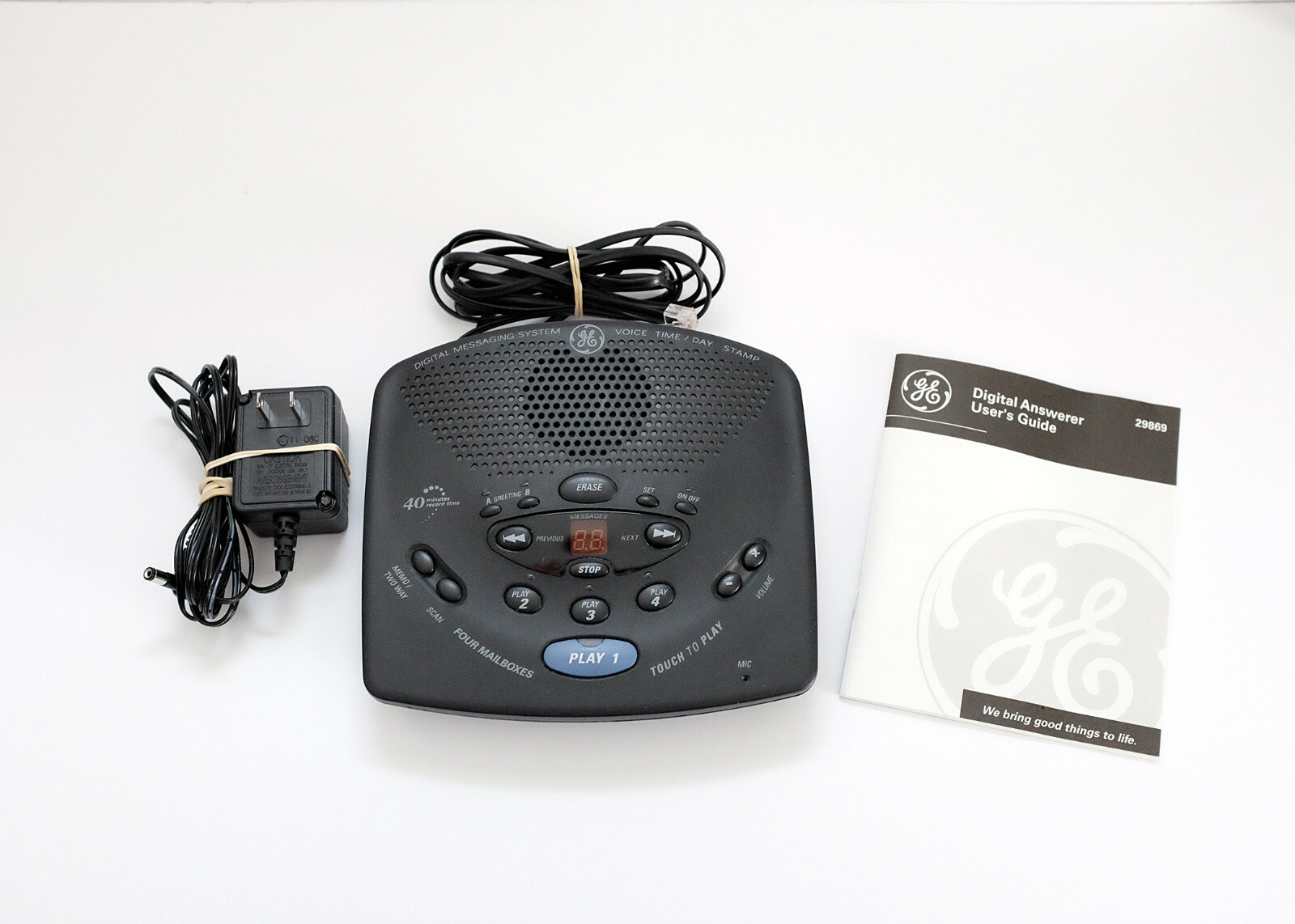 GE 29869GE2 Digital Messaging System with 4 Mailboxes, used in excellent cond.