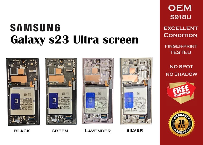 Samsung Galaxy S23 S918U Ultra Replacement AMOLED LCD Screen with