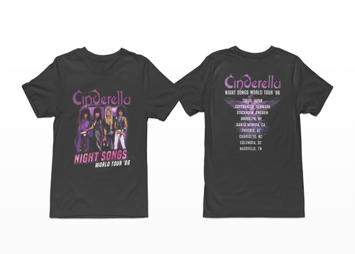 Cinderella Rock Band 1986 Concert Tour, 2 Sided, Vintage