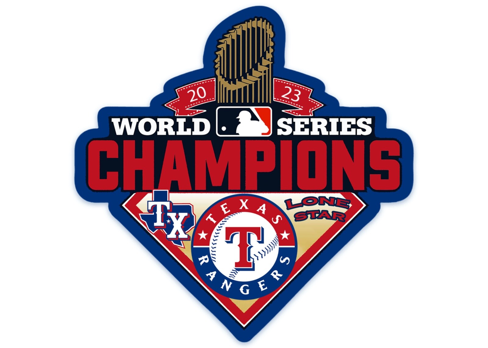 Texas Rangers World Series Champions 2023 Logo MLB Baseball