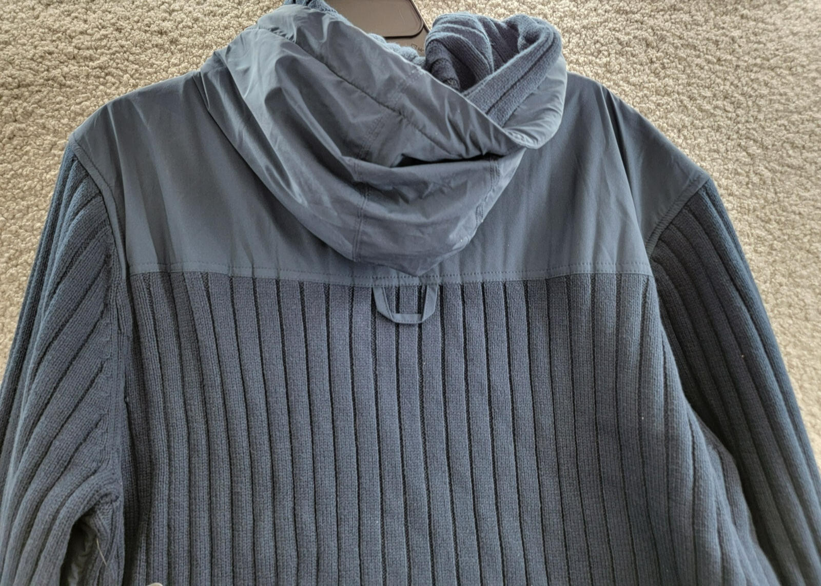 BASS OUTDOOR Mixed Media Zip-Front Hooded Sweater Jacket Men's XL Navy Blaze L/S - Picture 12 of 17