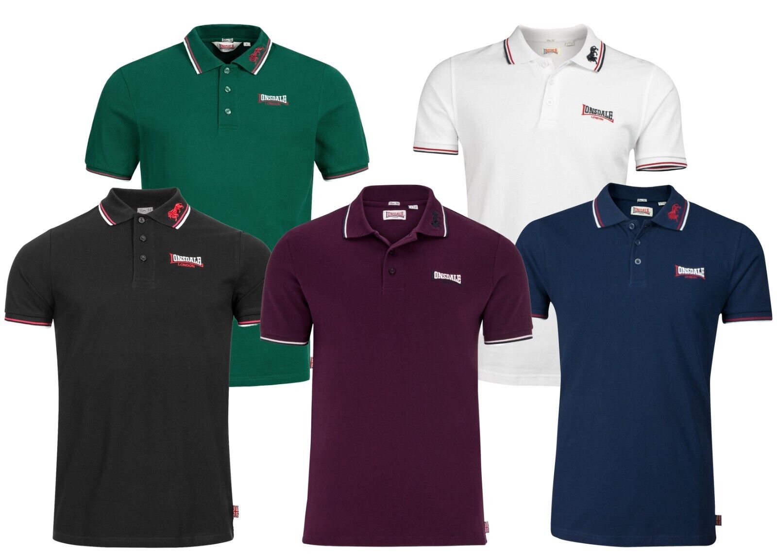 Lonsdale Lion Polo Shirt 100% Cotton Pique Boxing Lonsdale Lion Polo Shirt 100% Cotton Pique Boxing