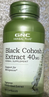 GNC Black Cohosh Extract 40 mg 100 Capsules Exp 5/2025 Menopause Herbal Plus