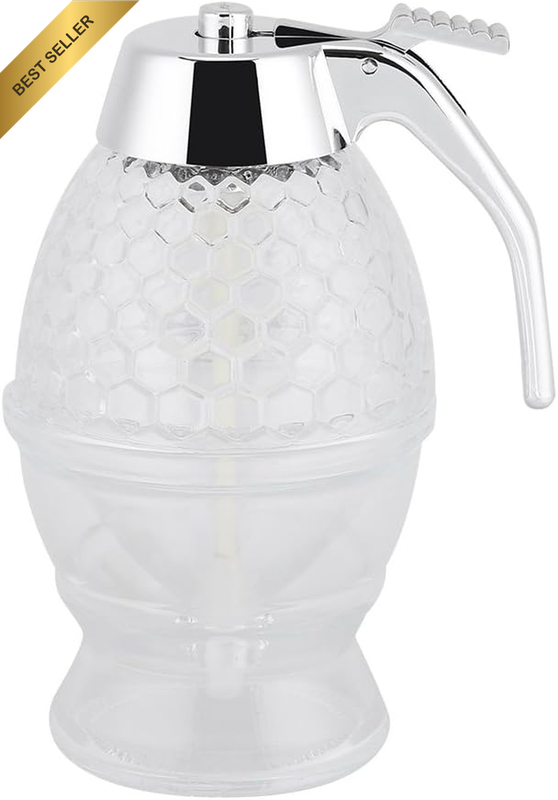 200Ml Glass Honey Syrup Dispenser Vintage No Drip Pot