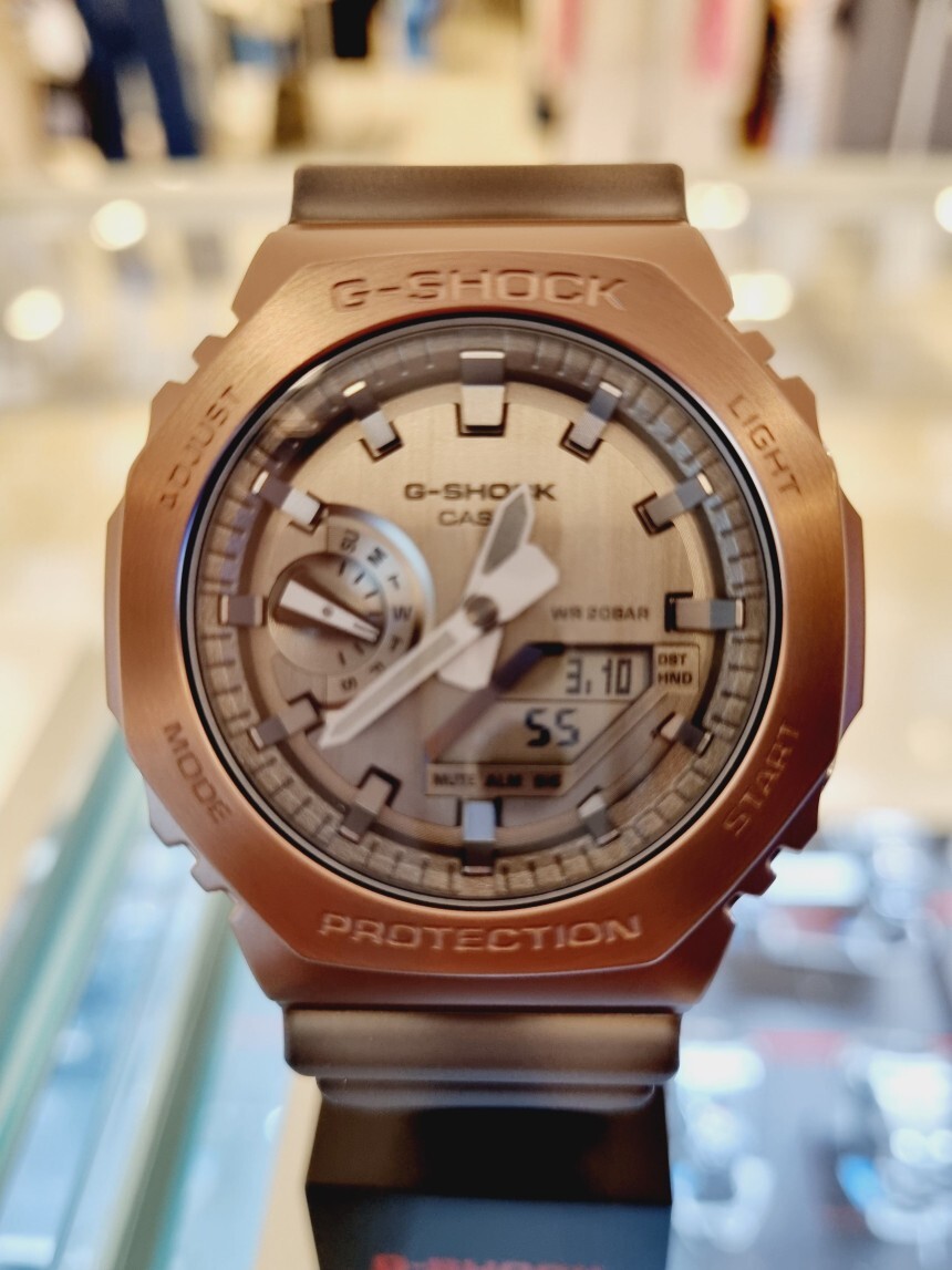 Pre-owned Casio G-shock Gm-2100mf-5a Resin Strap Men Watch Brown Original