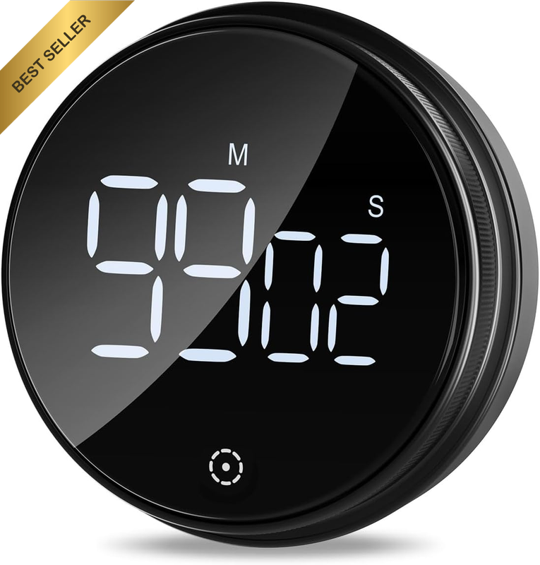 Digital Kitchen Timer LED Display Magnetic Countdown Stopwatch Volume Adjustable