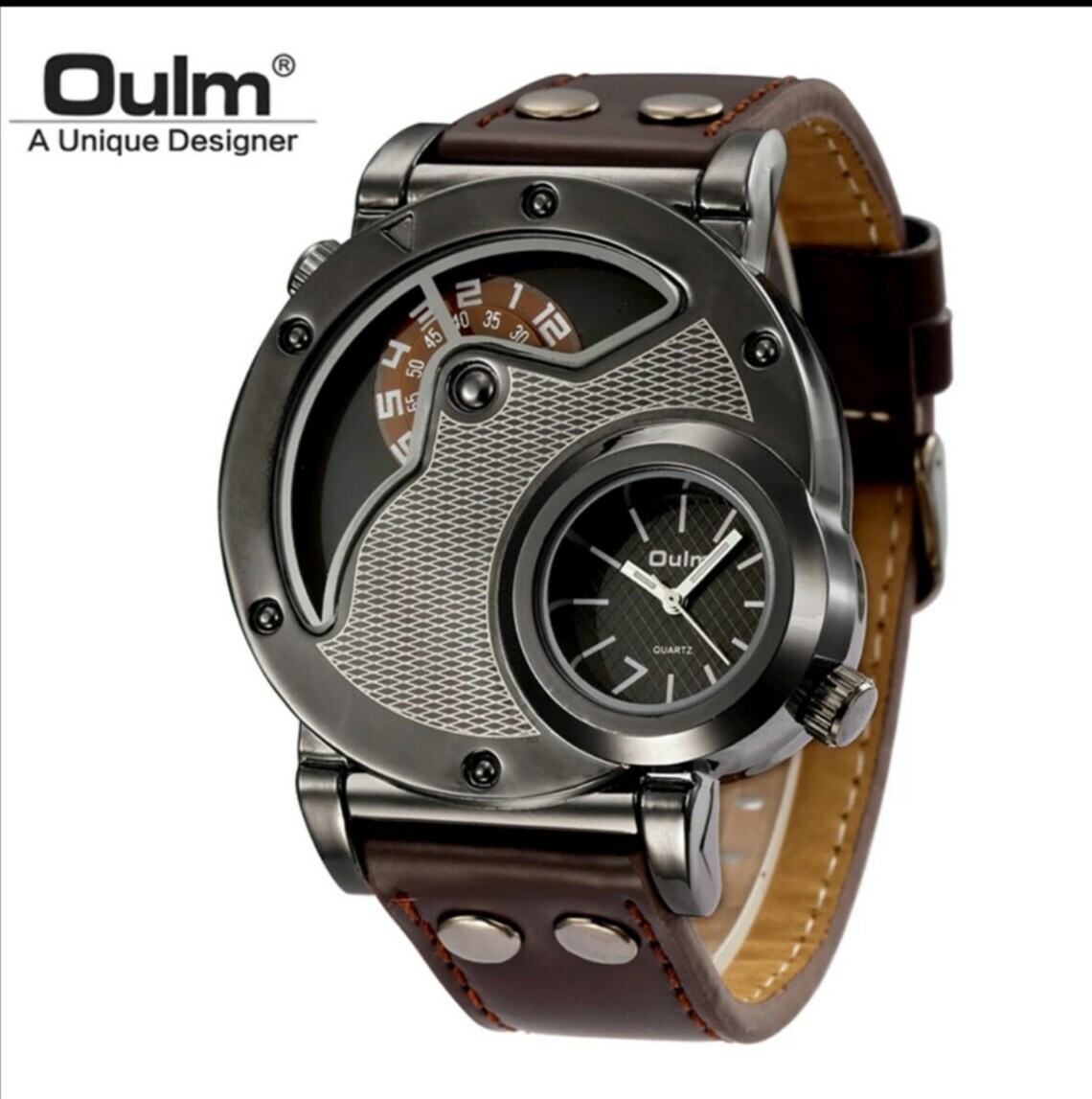 Pre-owned Oulm Orologio In Acciaio Top Brand Di Lusso  Japan In Brown