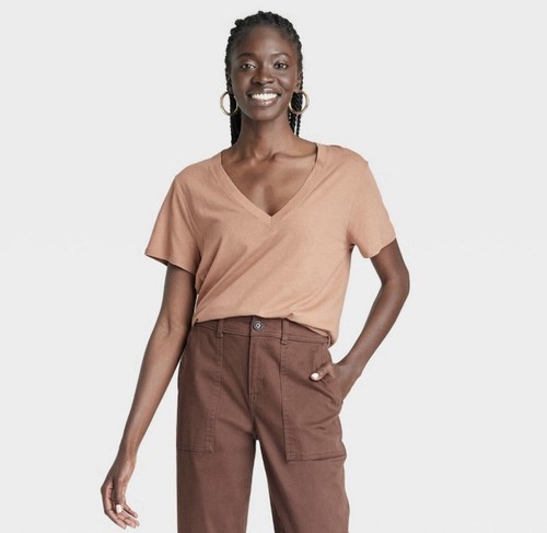正規完売　Salsation Wear V-Tshirt LIGHT BROWN V Neck T-shirt – Salsation Limited