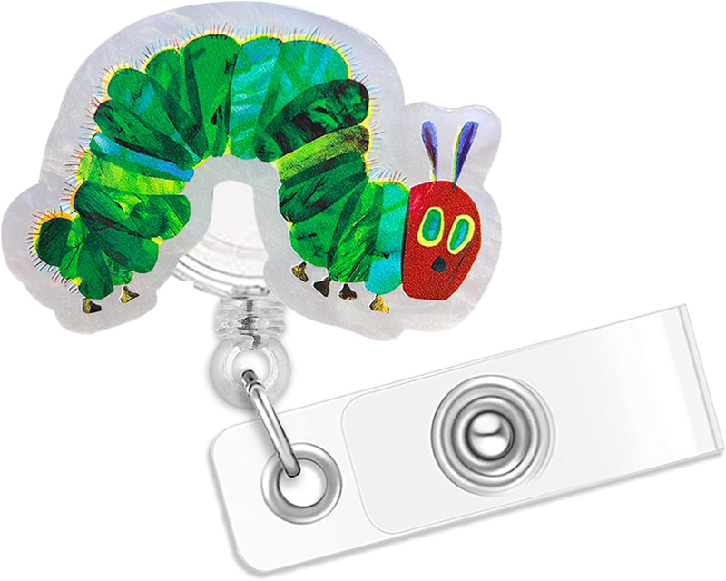 The Very Hungry Caterpillar Badge Reel, Funny Badge Reels Retractable, Name Badg