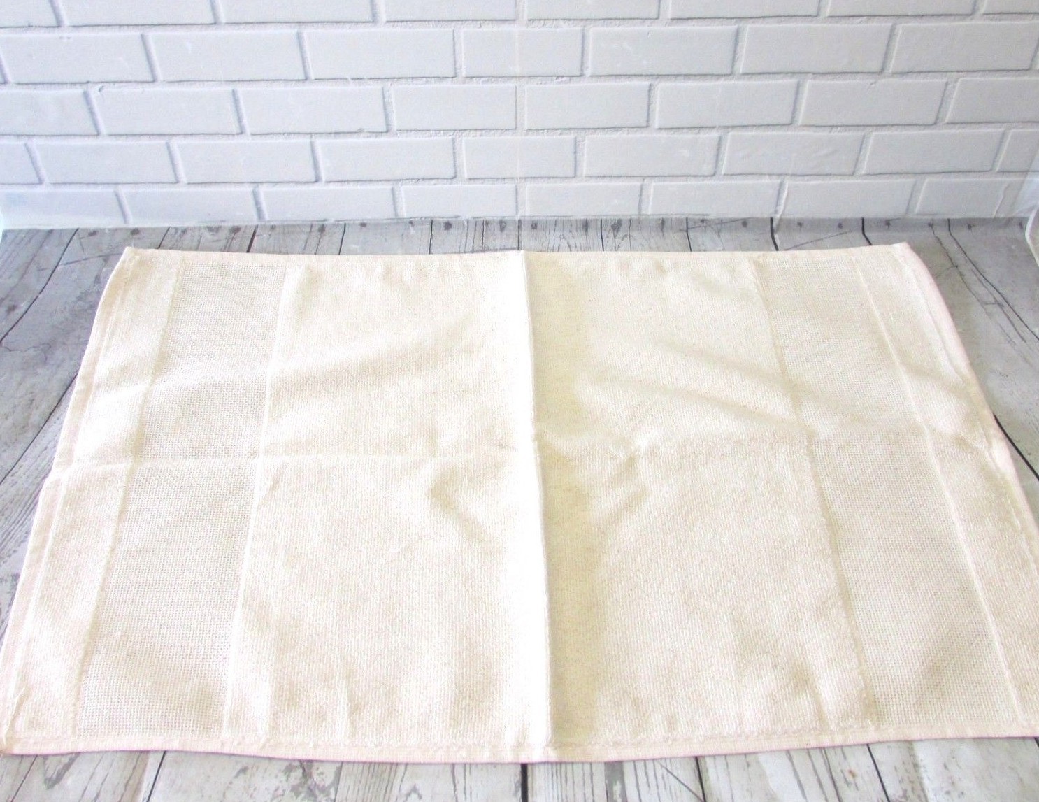 Lot of 5 Beige Ecru Cross Stitch Hand Towels 25