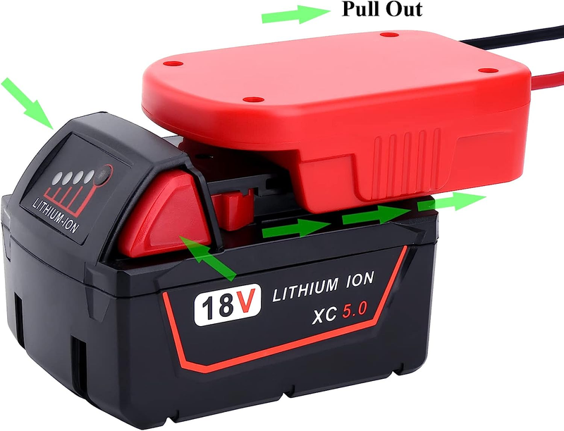 ELEFLY 2 Pack Power Wheels Battery Adapter Compatible with Milwaukee M18 Battery