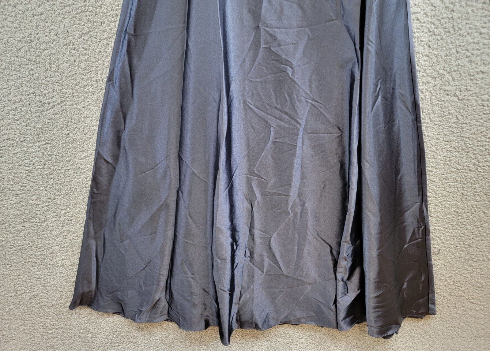 Crystal Doll 2-Pc. Satin Ball Gown Juniors' 5 Navy V-Neck Slit Back Zip Closure - Picture 4 of 17