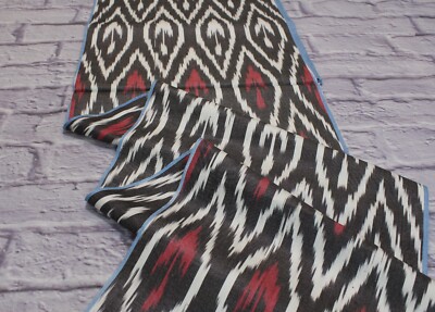 3.0 m Uzbek cotton handmade Ikat fabric/Black cloth for craft,upholstery,decor