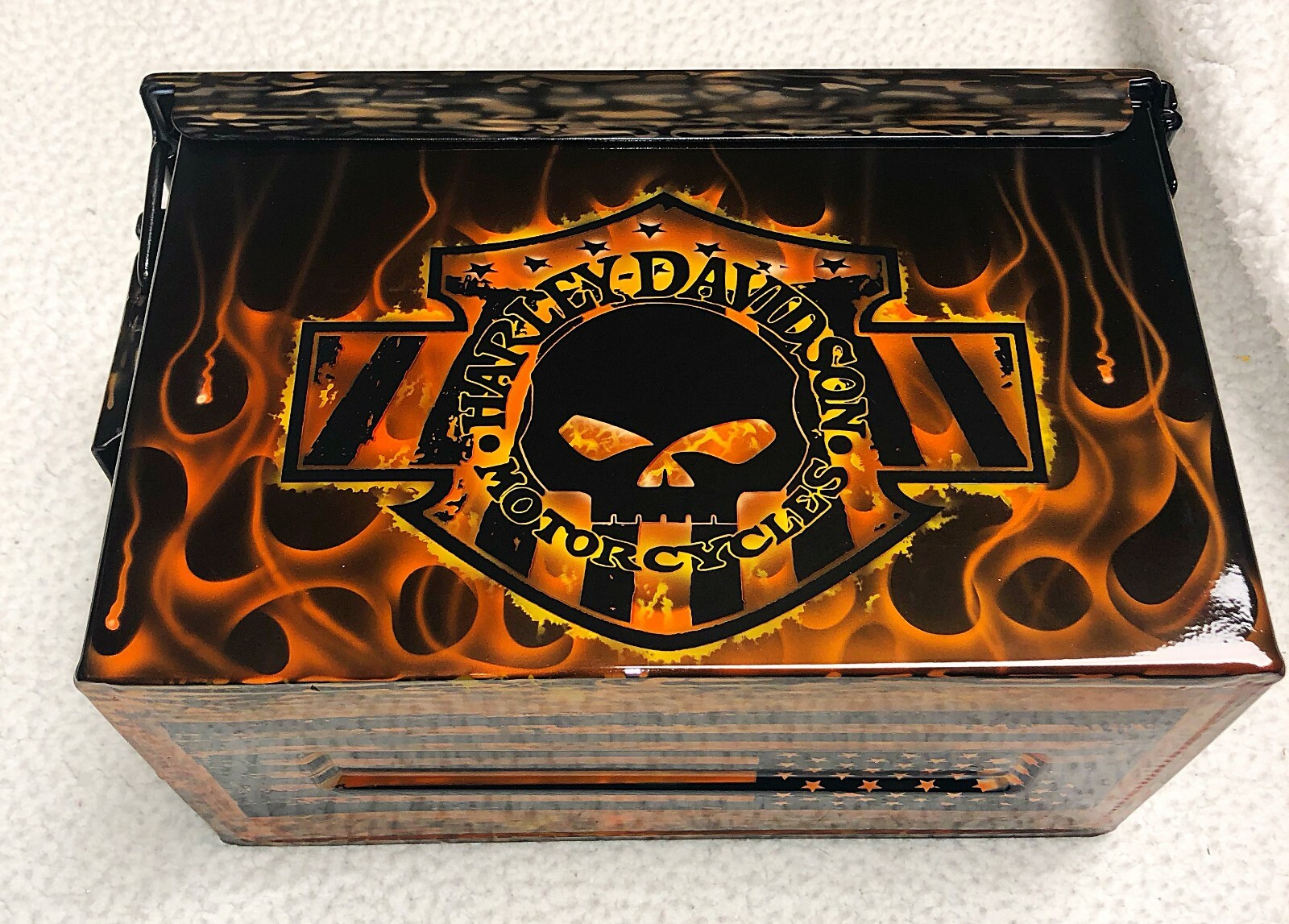 Motorcycle 50 Cal M2A1 Military Ammo Can Custom Airbrushed (EMPTY)