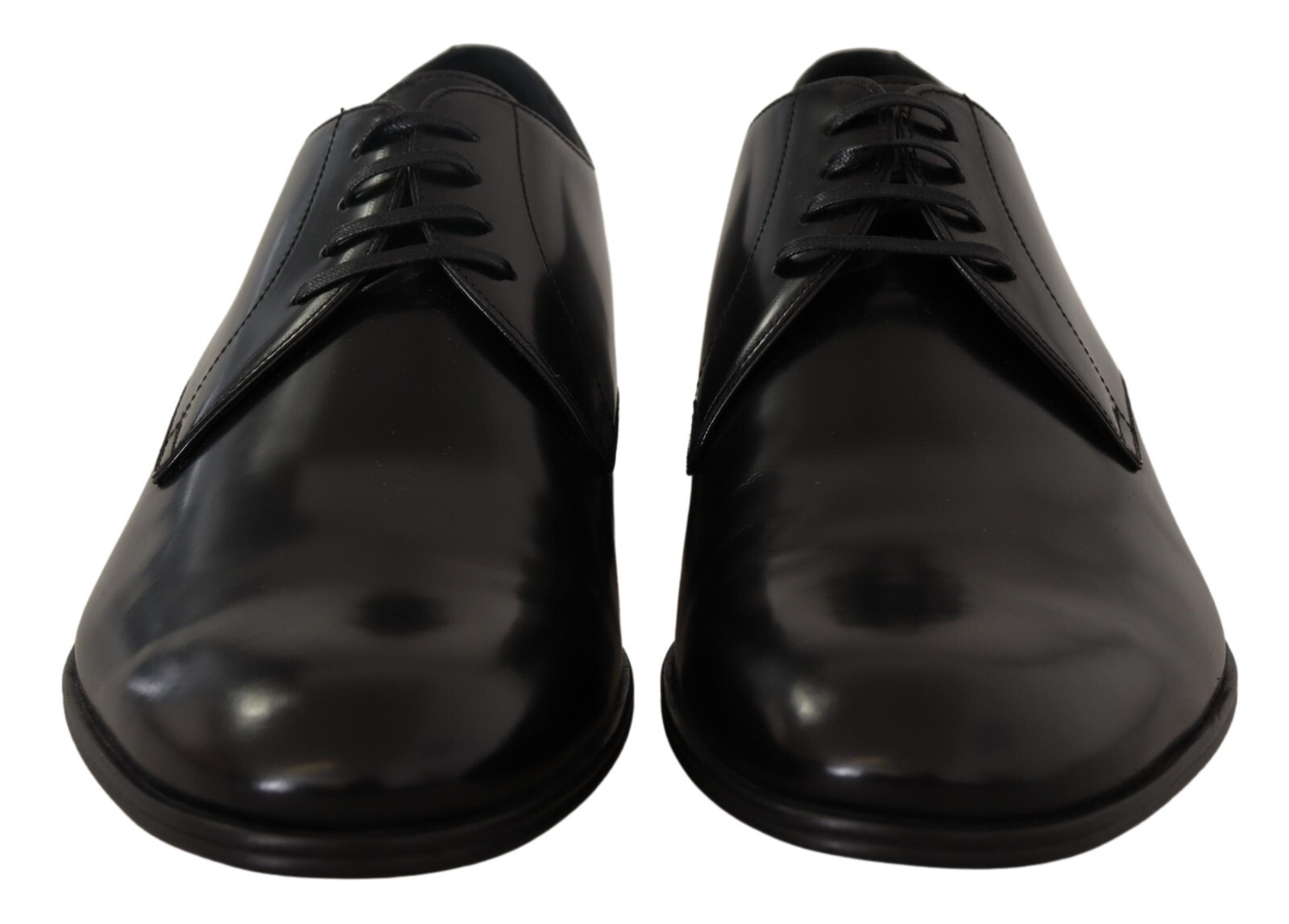 Pre-owned Dolce & Gabbana Shoes Black Leather Lace Up Mens Formal Derby Eu39.5 /us6.5 $800