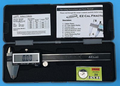 iGAGING IP54 Electronic Digital Caliper 0-6'' Display Inch/Metric/Fractions Black