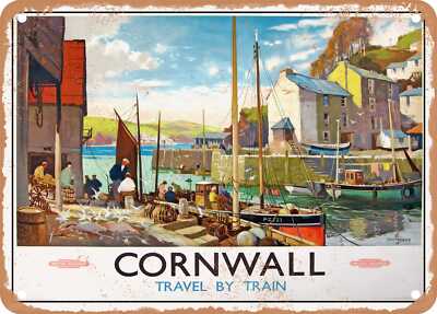 METAL SIGN - 1949 Cornwall Travel by Train British Railways Vintage Ad