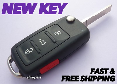 OEM VW VOLKSWAGEN flip keyless entry remote fob transmitter + NEW KEY BLADE