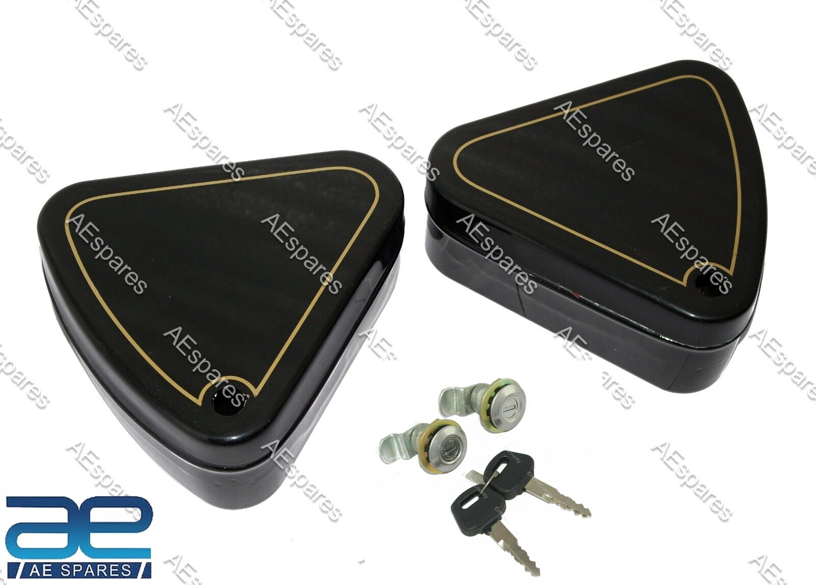Tool Box Set Lock Flat Lid Black Paint Canon Logo For Royal Enfield Bullet  