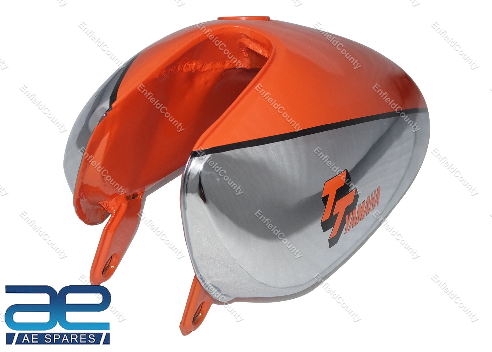 Fuel Petrol Gas Tank Steel Chrome & Orange for Yamaha XT500 TT500 1977 Model  