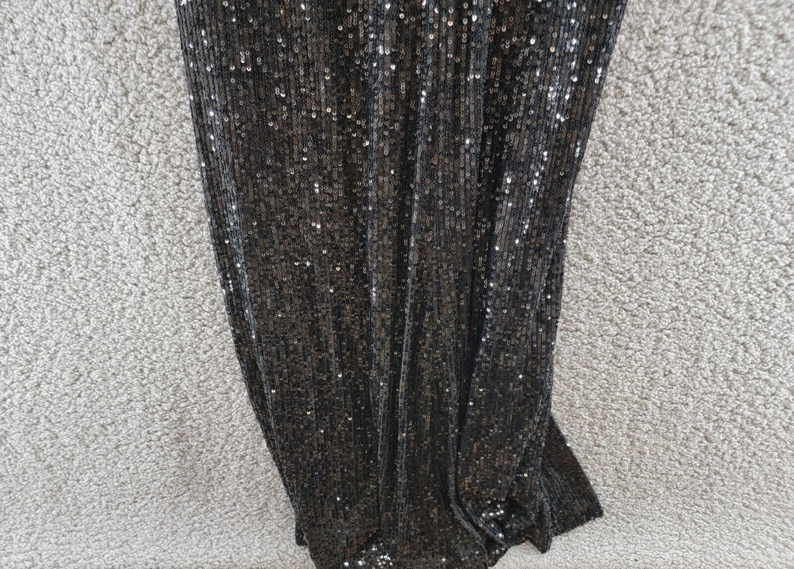 Eliza J Sequined Wrap Gown Women's 4 Black Side Bow Crossover V-Neck Back Zip - Picture 11 of 15