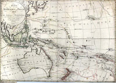 AUSTRALIEN PAZIFIK Original Kupferstich Landkarte Schneider & Weigel 1796