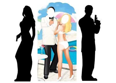 Secret Agent Bond Theme Cardboard Cutout Party Pack of 2 Stand In & Silhouettes