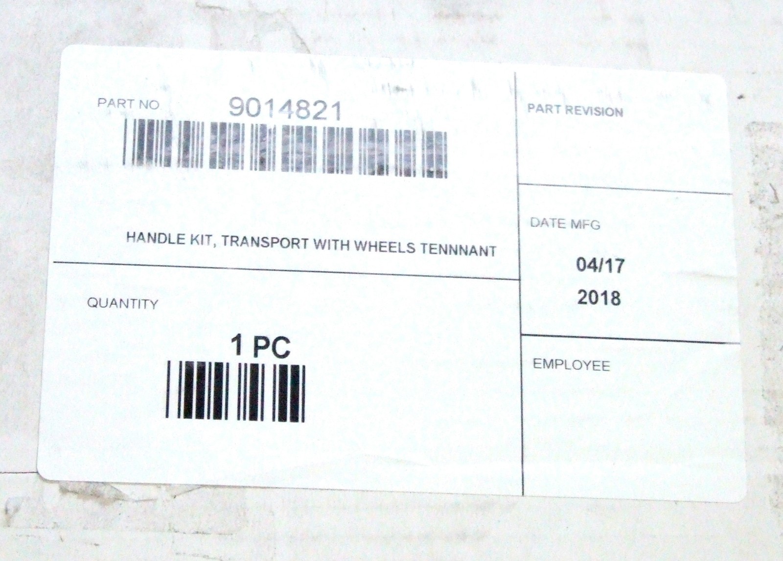 Handle and Wheel Kit 9014821 for Tennant / Nobles 3-Speed Blower