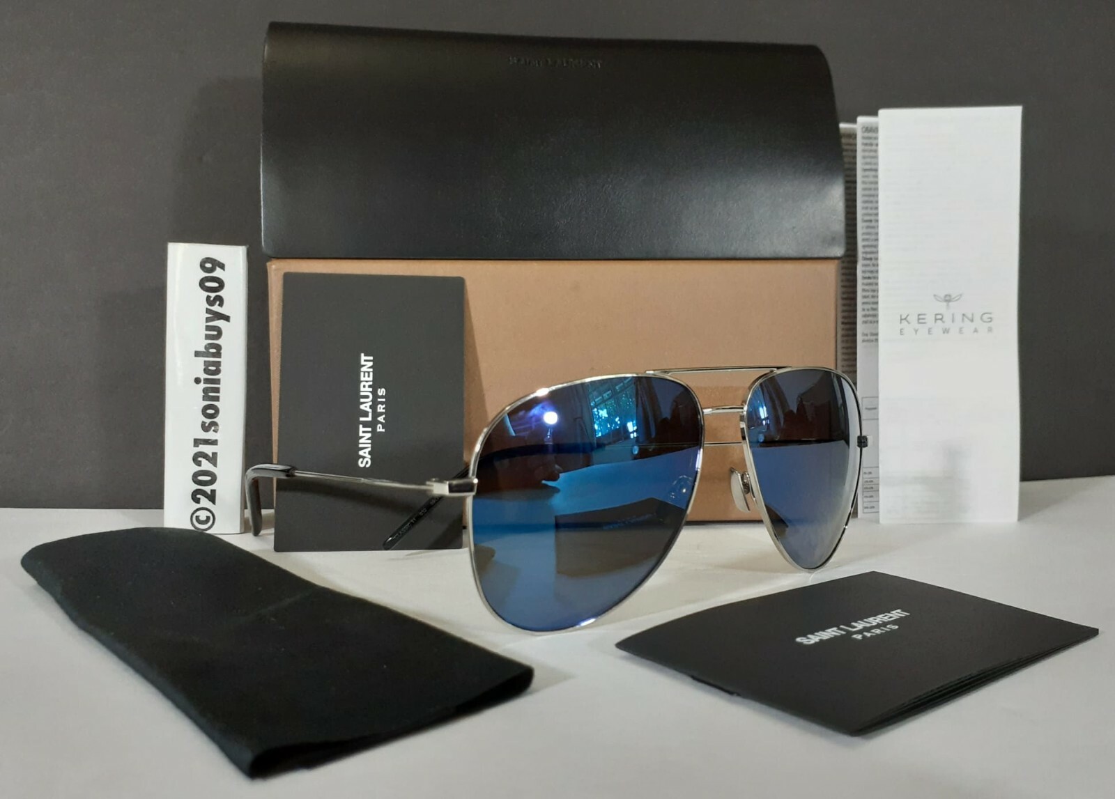 SAINT LAURENT CLASSIC11アビエーターサングラスシルバー419695 SAINT LAURENT CLASSIC11アビエーターサングラスシルバー419695