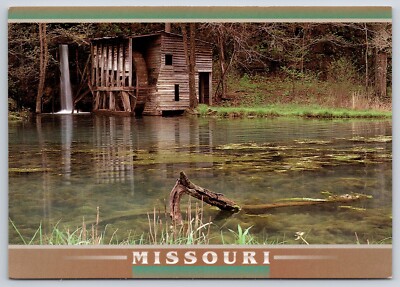 Old Water Wheel Grist Mill MO Postcard UNP 6x4 Scenic River View Water Fall