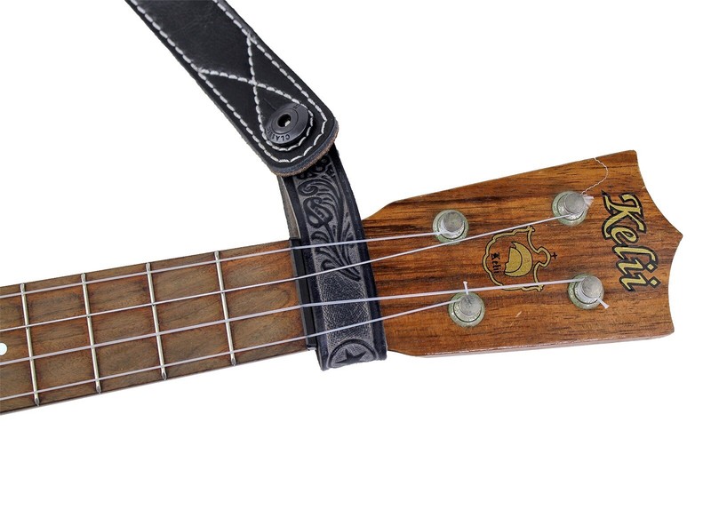 Walker & Williams AT2 Black Leather Acoustic Guitar Strap Headstock Adapter eBay