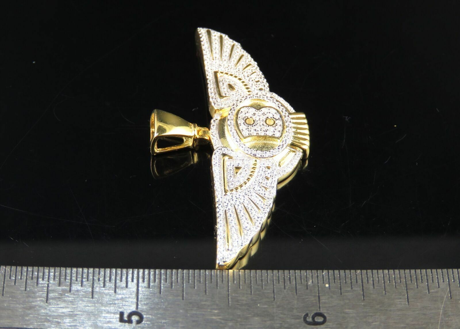 Pre-owned Online0369 2.18 Ct Pass Tester Moissanite Flying B Wings Men's Charm Pendant Silver In White