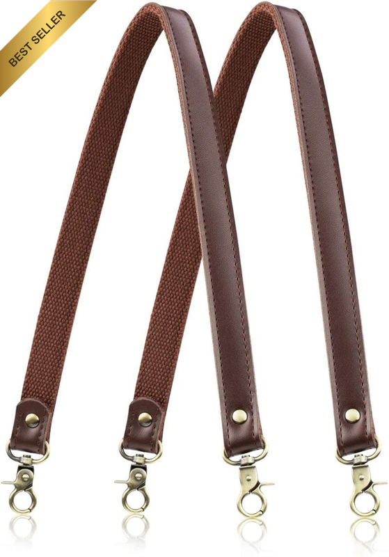 Allzedream Genuine Leather Purse Strap Sewing Canvas Replacement Handbag Shoulde