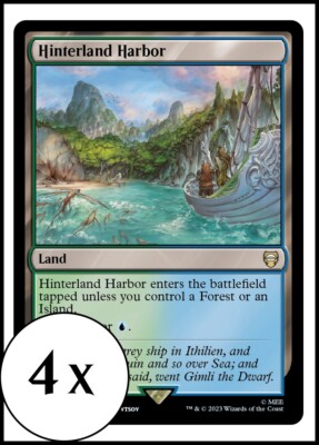 MTG - 4 x Hinterland Harbor - Playset of 4 - Lord of the Rings Commander
