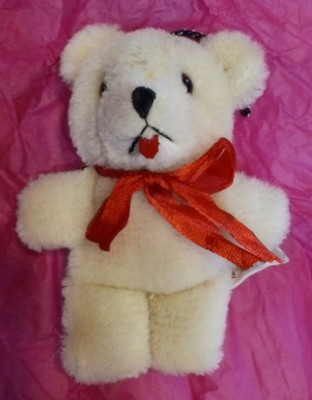 Shanghai Doll Factory Stuffed Mini Teddy Bear Pure Wool Ornament.