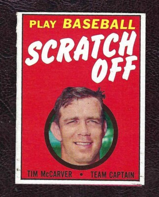 1970 Topps Scratch Off Tim McCarver, St. Louis Cardinals, Unscratched, NM!
