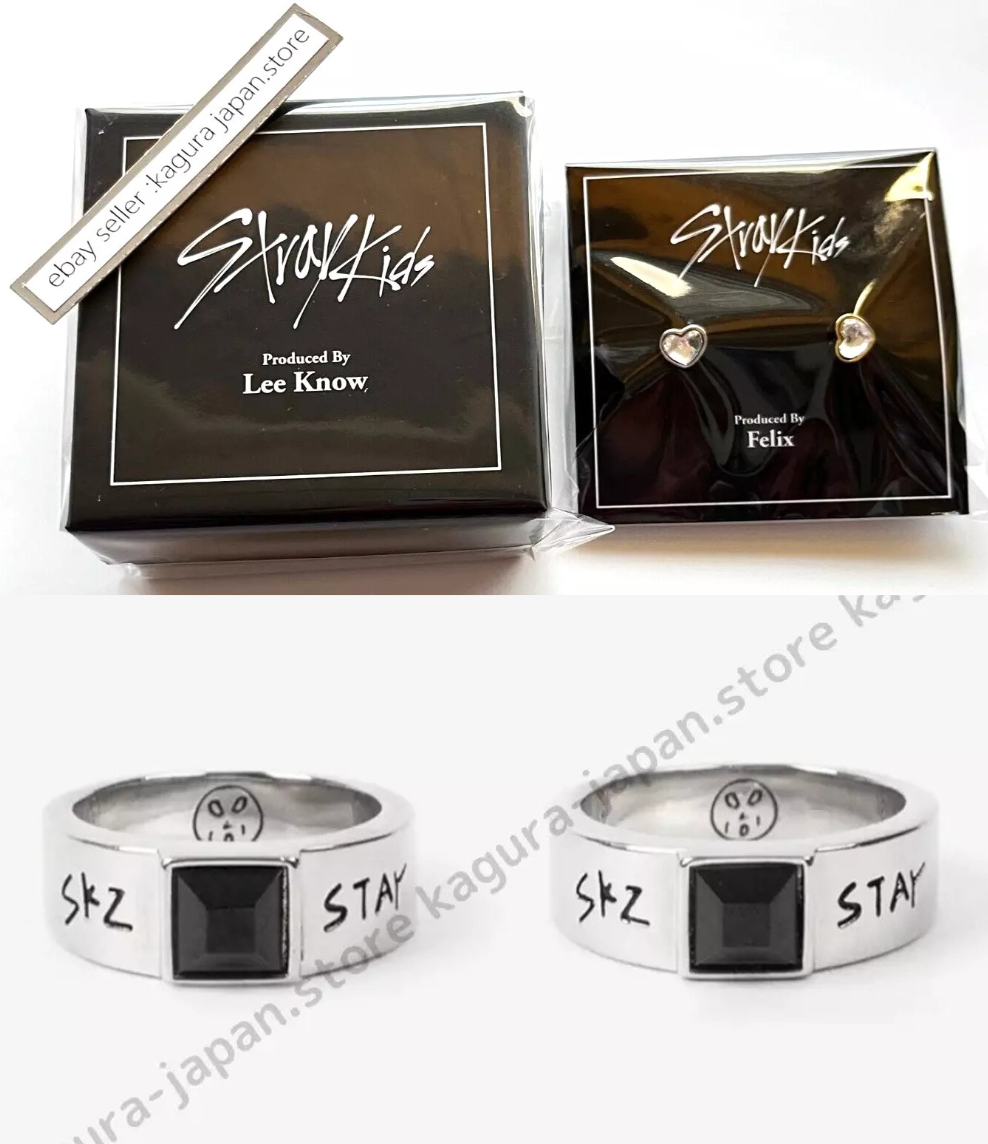 Stray Kids RING SET 2PIECES Lee Know + EARRINGS Felix