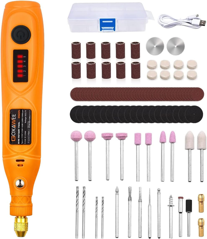 GOXAWEE Mini Cordless Rotary Tool Kit with 105Pcs Accessorie