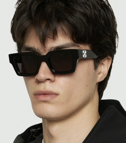 Pre-owned Off-white Oeri126s24pla0011007 Virgil Black Dark Grey Sunglasses In Gray