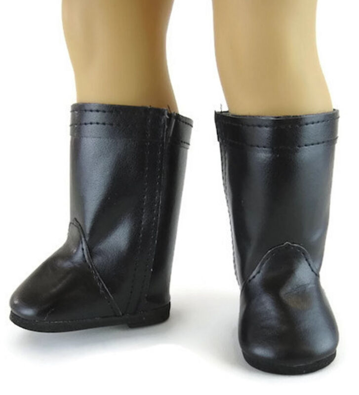 Black High Riding Boots Shoes Made For 18 Inch American Girl Doll Clothes 