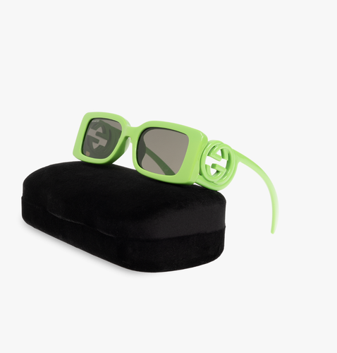 Pre-owned Gucci Gg1325s-009 Green Sunglasses