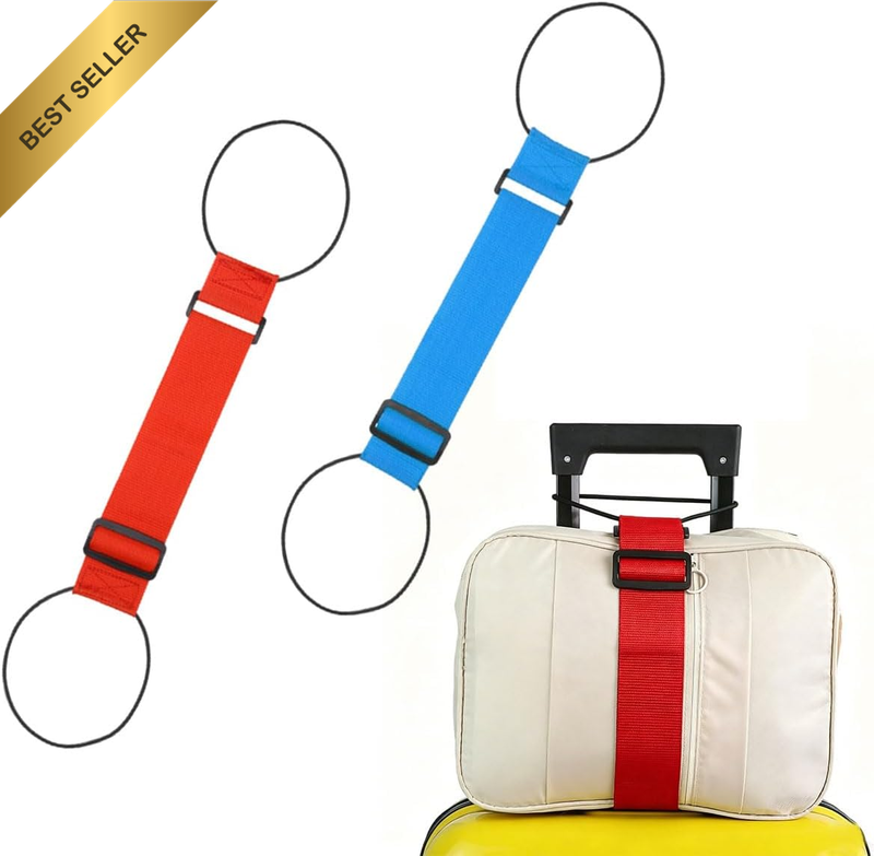 2 Pack Luggage Straps for Suitcases, Adjustable Elastic Suitcase Straps to Attac