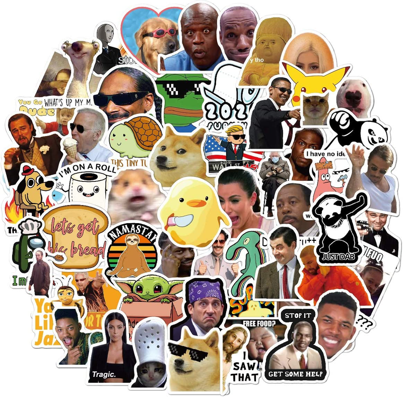 156Pcs Funny Meme Vinyl Stickers Pack, Vine Stickers for Laptop, Iphone, Water B