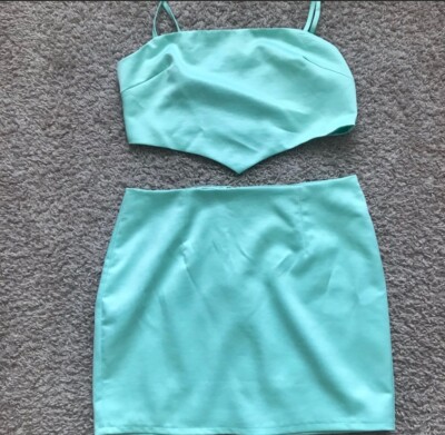 Superdown skirt set, aqua blue, size medium 