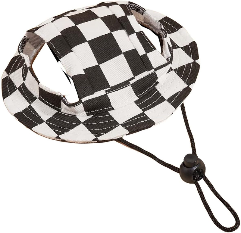 With Ear Hole Round Brim Dog Puppy Cat Sun Hat Bucket Hat