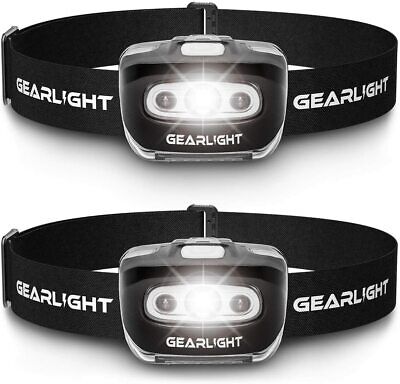GearLight LED Headlamp Flashlight S500 [2 PACK] - Running, Camping,...
