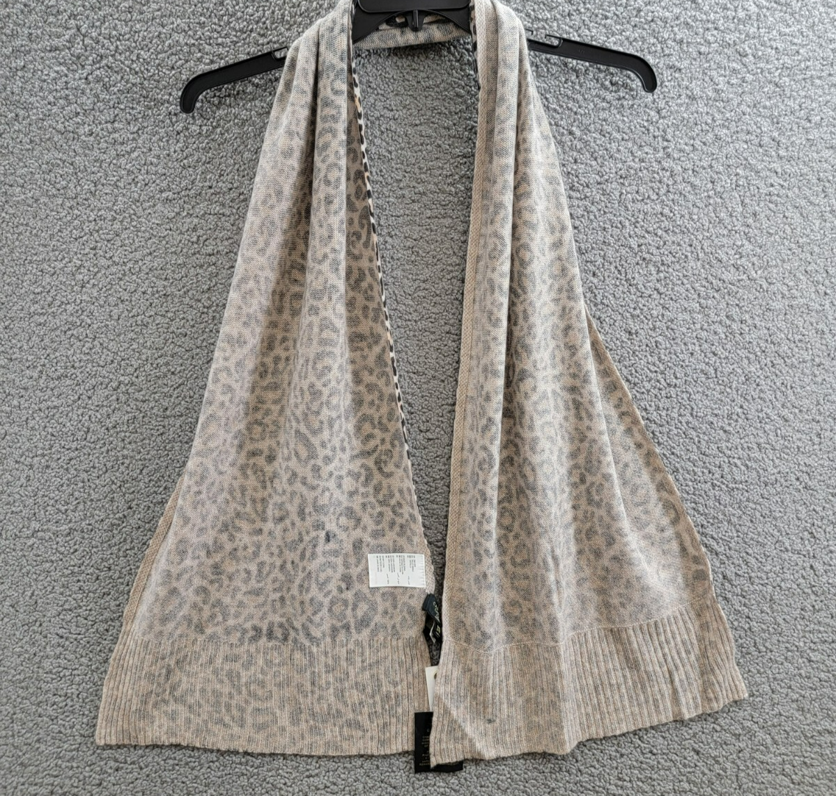 Charter Club Cashmere Leopard Muffler Scarf Women's One Size Black Combo - Picture 10 of 16