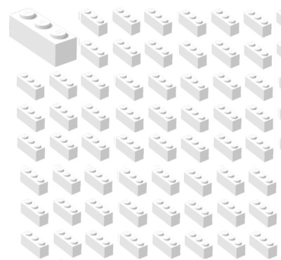  50x NEW LEGO 1x3 WHITE Bricks Wall Starwars City Town Building