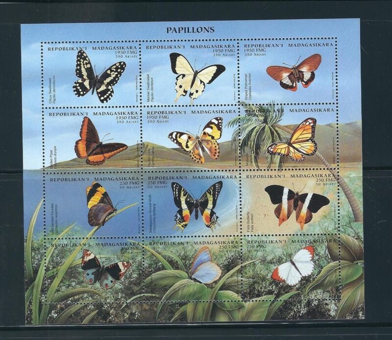 Madagascar /  Butterflies , Miniature Sheet . MNH